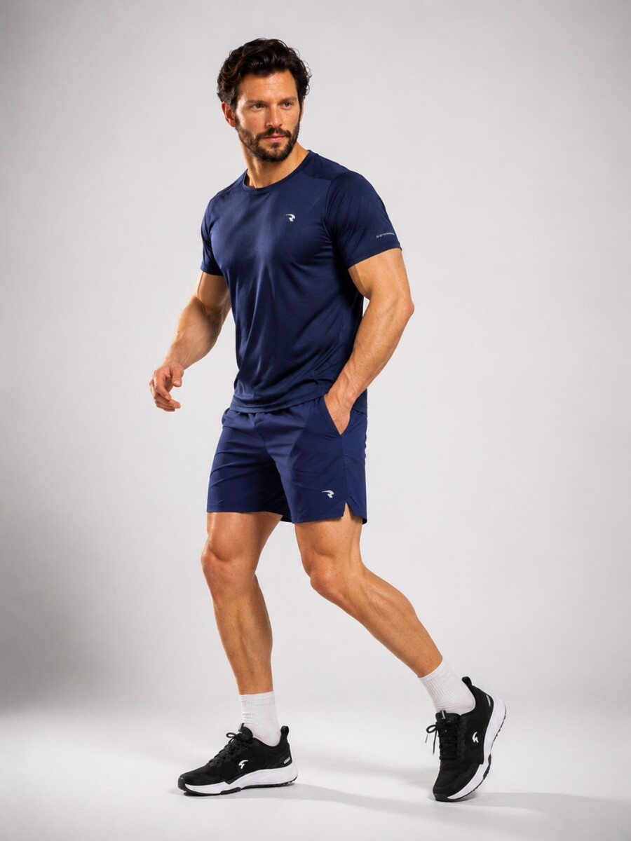 Remera deportiva con Serigrafía. - Azul Marino 