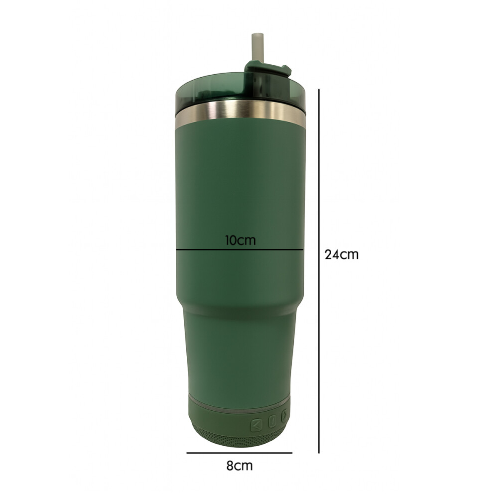 Vaso Termico de 600ml Con Parlante verde
