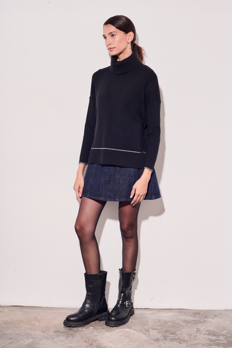 Polera Algodón Elastano Negro