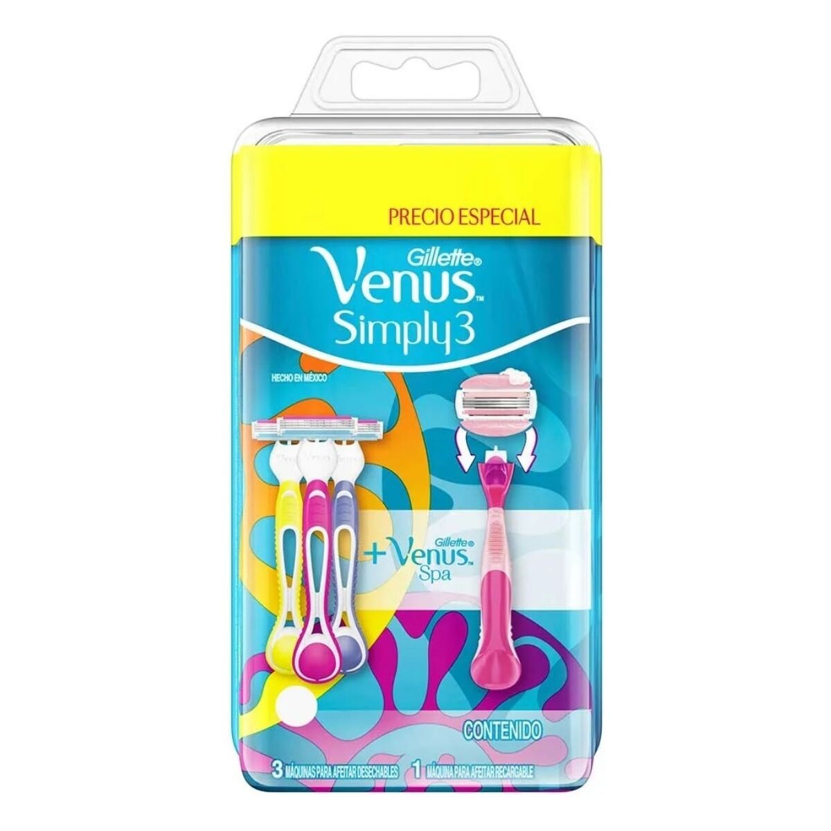 Máquina de Afeitar Gillette Venus Pack Razor Recargable + Simply X3 