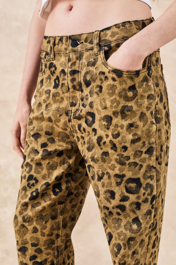 Jean Recto Animal Print Multi
