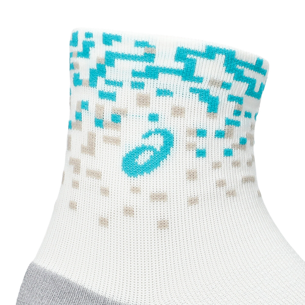 Medias Running Performance Run Sock Quarter Unisex Cream/energy Aqua/ Simply Taupe