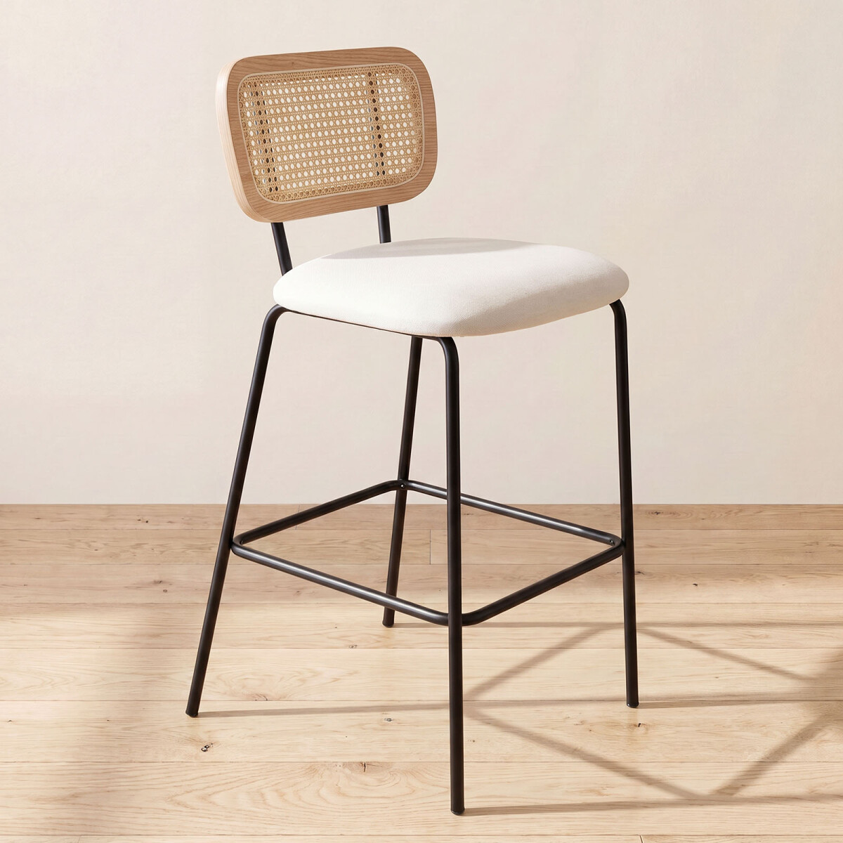 BUTACA BAR - RATTAN-Y-METAL NATURAL-BEIGE BRISA 