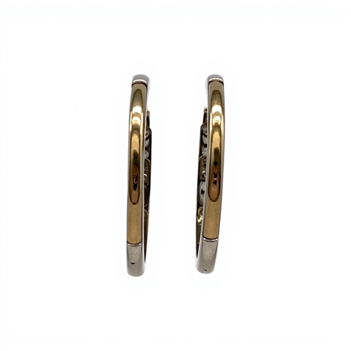 Caravanas aro con oro y zirconias - plata 925 con doublé en oro- zirconia - CA8456 - conpiedra 