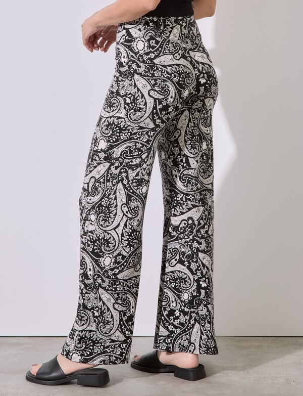 Palazzo Printed NEGRO/CRUDO