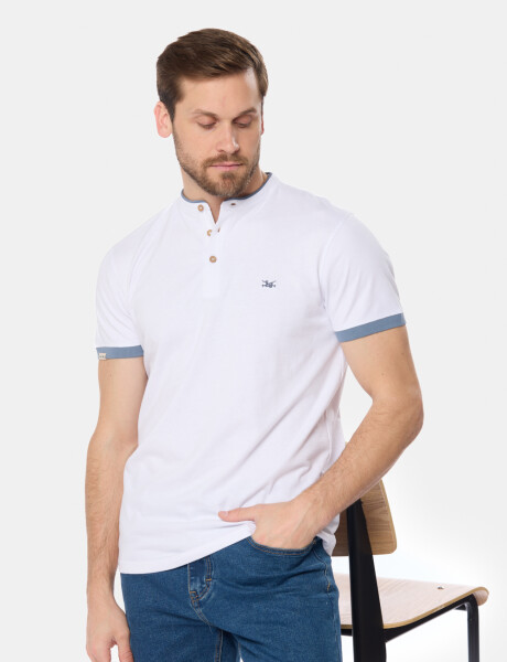 REMERA LISA CUELLO MAO Blanco