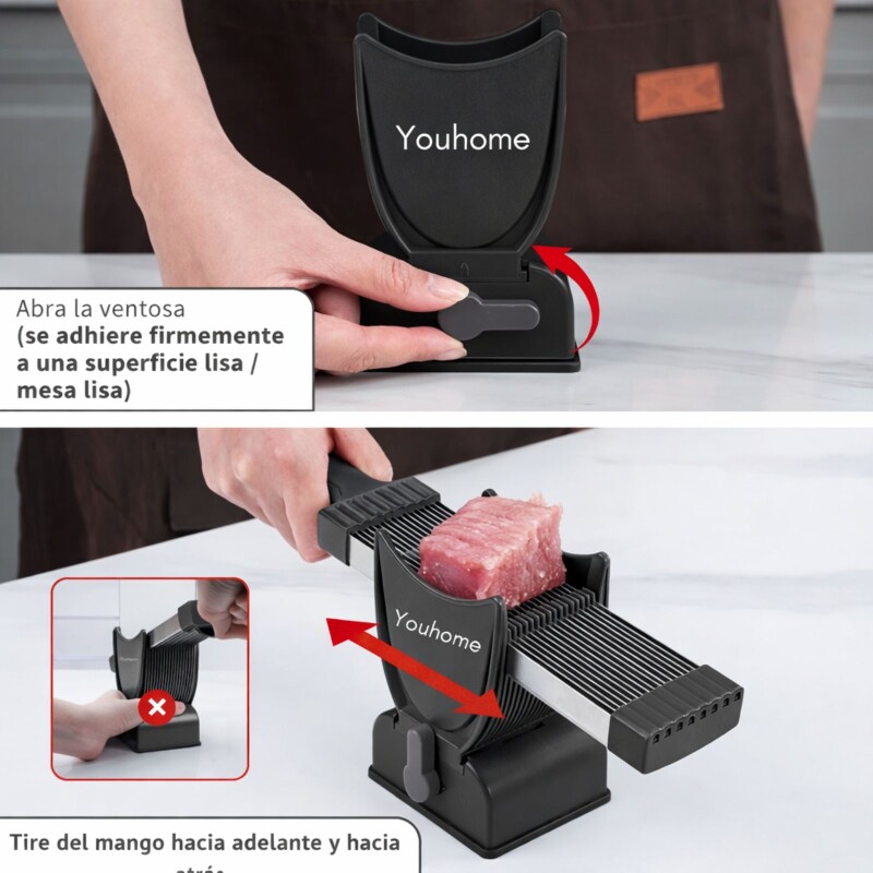 Picadora Cortadora Carne Manual Trituradora Ajustable Tiras Picadora Cortadora Carne Manual Trituradora Ajustable Tiras