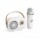 Parlante Vintage Bluetooth y Micrófono Inalámbrico Karaoke Blanco