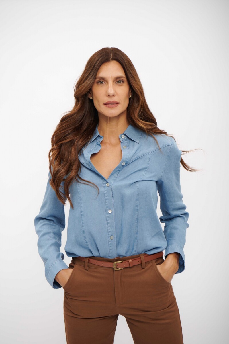 CAMISA POLA - CELESTE 