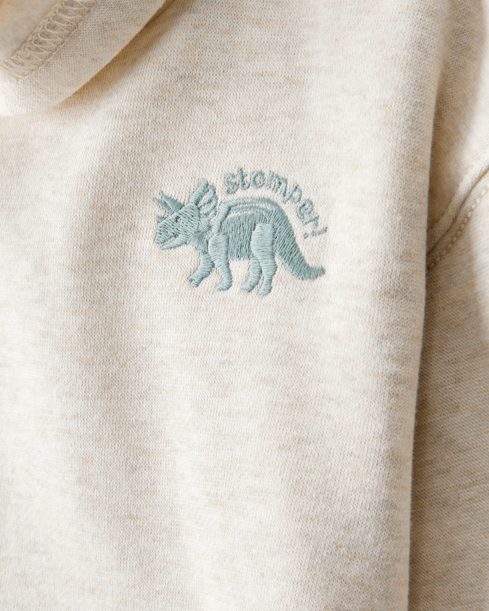 Set dos piezas de algodón, pantalón y canguro, diseño dinos. Talles 6-24M Sin color
