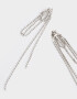 Aros Colgantes Largos Strass Aros Colgantes Largos Con Strass - Plateado
