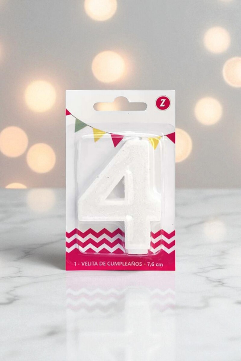 Vela grande glitter n # 4 blanco 