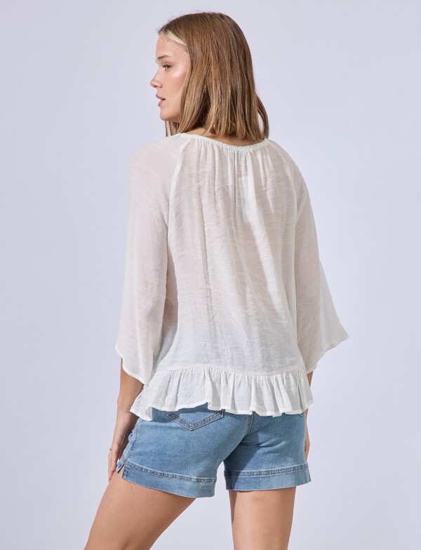 Blusa Crochet BLANCO