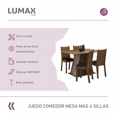 Juego de comedor con mesa de madera y 4 sillas estilo rústico Juego de comedor con mesa de madera y 4 sillas estilo rústico