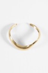 Pulsera rígida wavy acero dorado