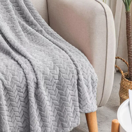 Set Invierno Manta Frazada Polar 2 Pza + Termo Mate Bombilla Gris