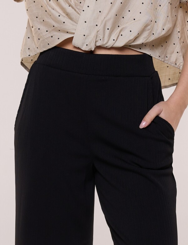 Pantalon Wide Leg Plisado NEGRO
