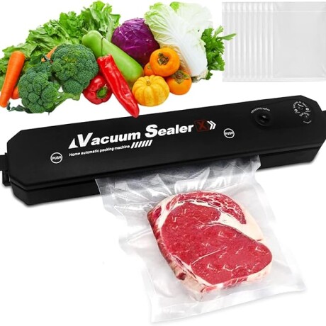 Maquina Automática Selladora al vacio con 10 bolsas Negro