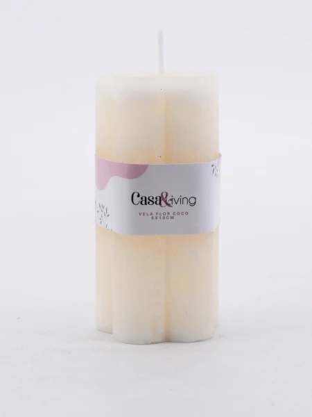 VELA FLOR FRUTILLA BLANCO