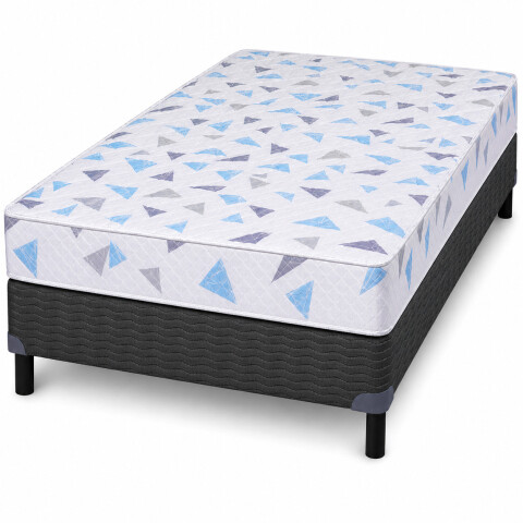 Sommier y Colchón 1 Plaza y Media AZURITA - Espuma Alta Densidad Reversible - Soporta hasta 120 kg Sommier y Colchón 1 Plaza y Media AZURITA - Espuma Alta Densidad Reversible - Soporta hasta 120 kg