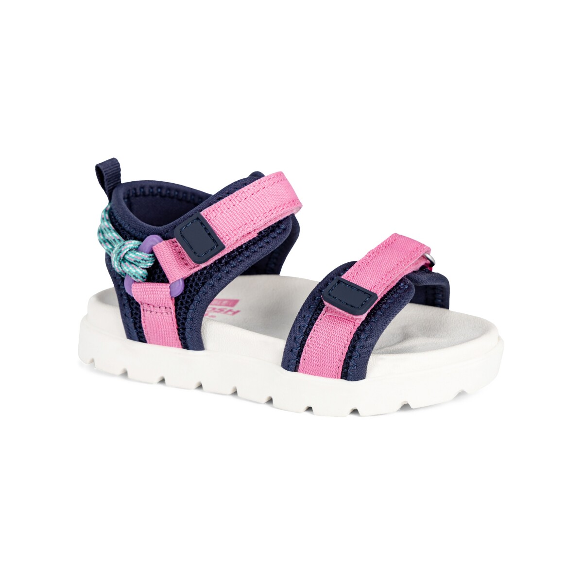 Sandalias con velcro, tonos azul, rosa y verde 
