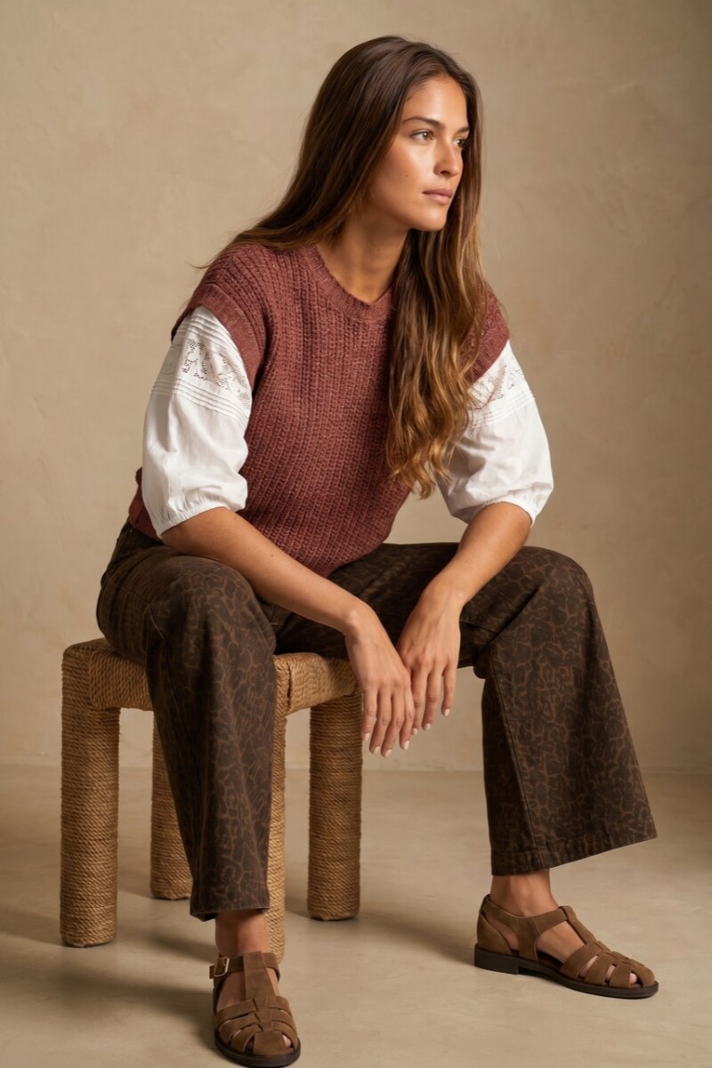 Chaleco Lurex Bordeaux