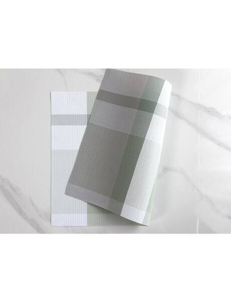 INDIVIDUAL PVC 45x30CM CUADROS TONOS VERDE INDIVIDUAL PVC 45x30CM CUADROS TONOS VERDE