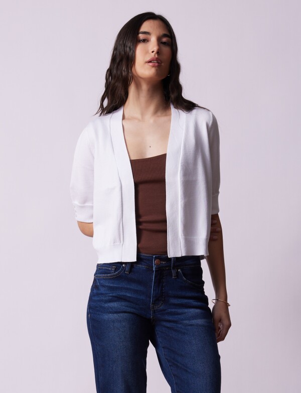 Cardigan Puño Botones BLANCO