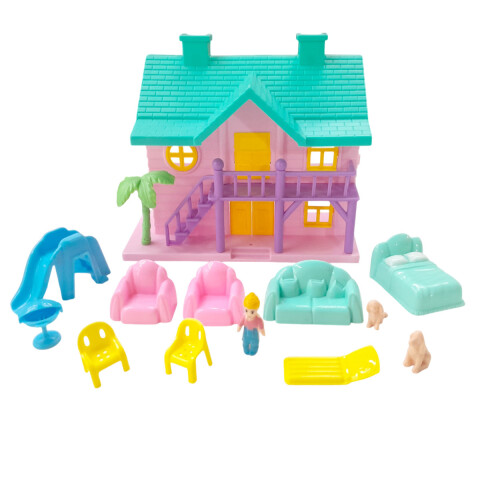 3X2 OUTLET Casa 2 pisos c/ muñeca, muebles y mascotas 3x2 Outlet Casa 2 Pisos C/ Muñeca, Muebles Y Mascotas