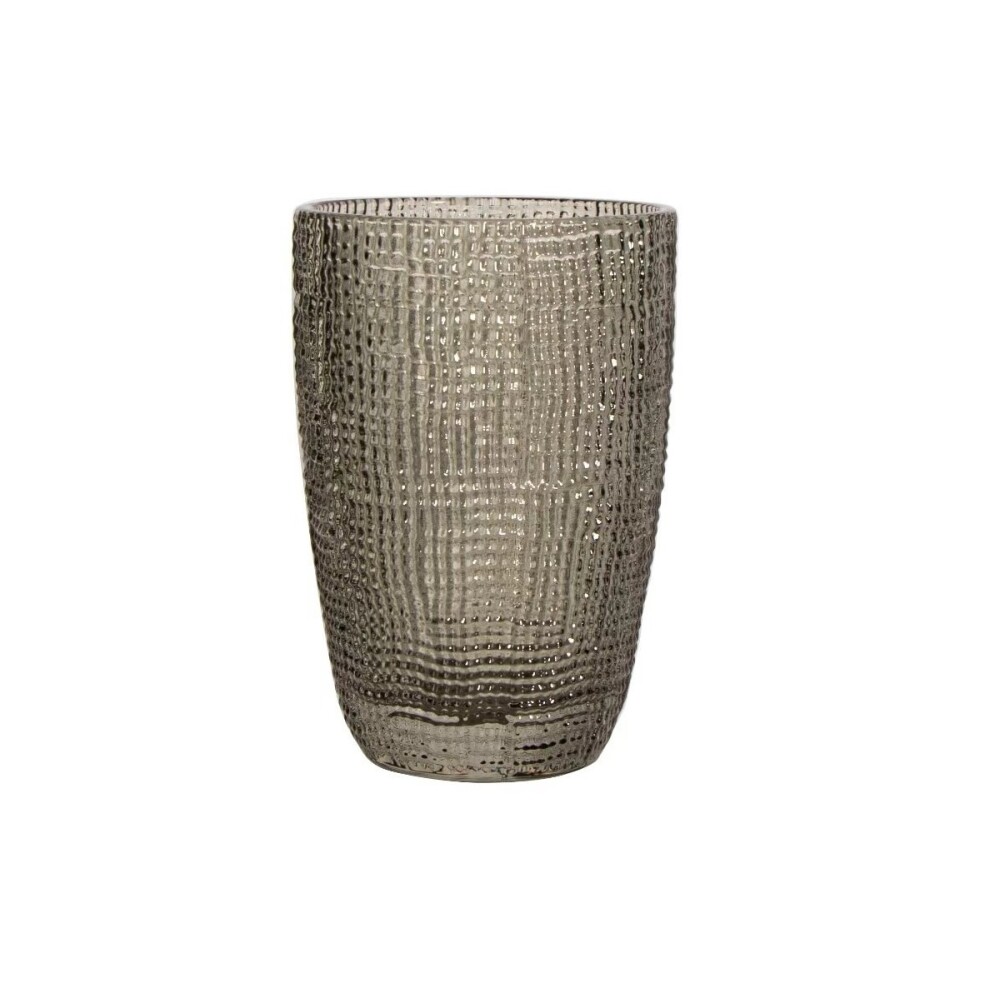 Vaso Largo de Vidrio Muselina 420 ml Gris VASO LARGO DE VIDRIO 420ML GRIS MUSELINA