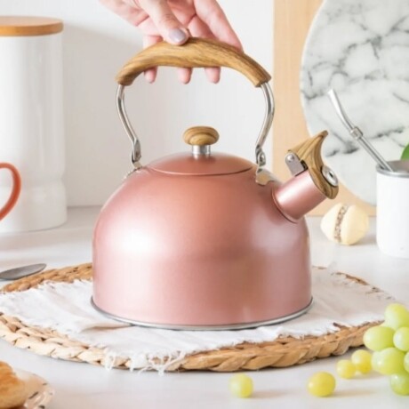 Pava Caldera Sonifer 2.5l Silbato Acero Inoxidable Inducción Rosa