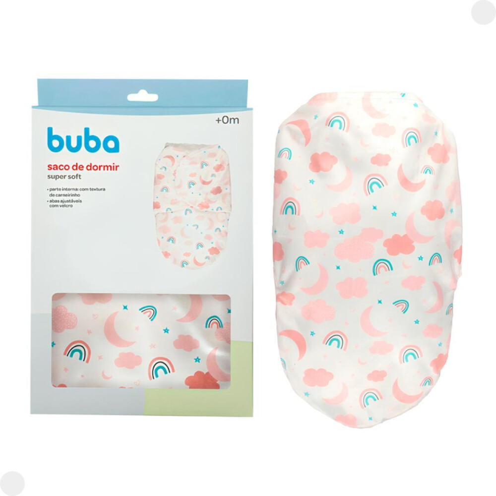 Sobre swaddle de dormir BUBA para bebe rosado