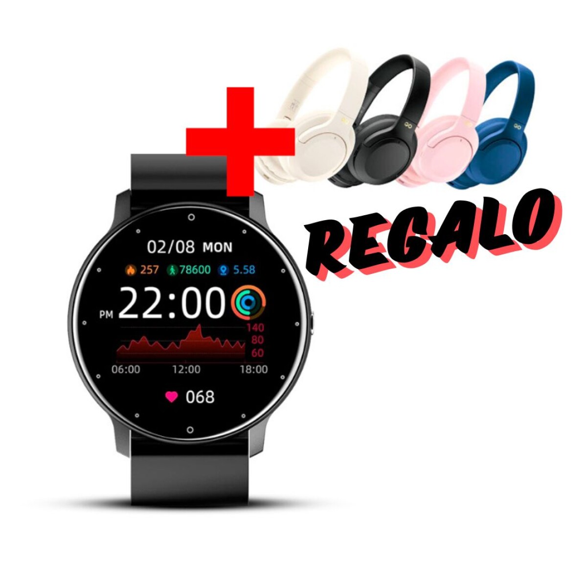 Smartwatch Gravity ZL02 Pro Negro + Auricular BT WH05 