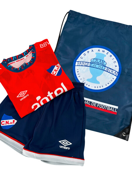 Set Jr Away 1 Nacional Junior Rojo, Azul Marino, Blanco