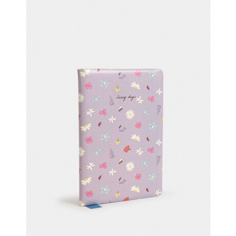 Cuaderno A5 Tapa Dura De Pu Estampado Violeta Lila