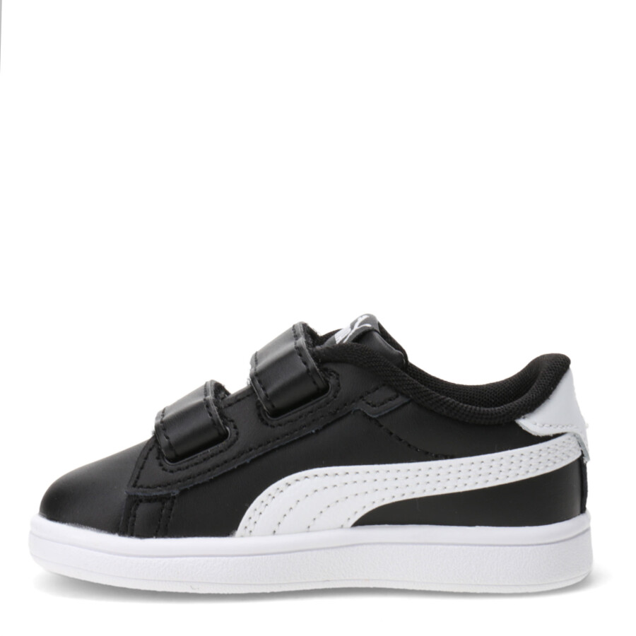 Championes Infantiles Puma Smash 3.0 Leather V Negro - Blanco