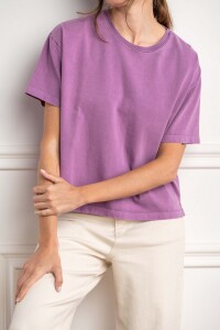 Remera Manga Corta Lavada Lavanda