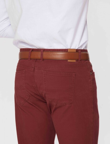 PANTALÓN 5 BOLSILLOS CON SPANDEX Bordo Oscuro