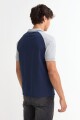 Remera polo manga corta combinada AZUL