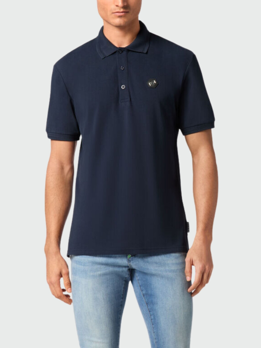 PHILIPP PLEIN - polo piqué azul marino Gothic Plein - Azul 