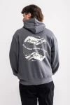 Canguro estampado oversize Malaga Gris oscuro