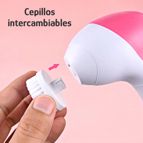 SPA Facial En Casa 5En1 Limpieza Exfolian Masajeador A Pilas Rosa