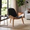 SILLON MADERA BEIGE/NEGRO 90X72X76CM Unica