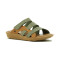 Sandalia Country Mujer Tres Tiras Salvia-ambar