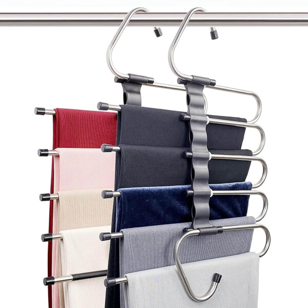 Percha De Ropa Pantalones 2 En 1 Organizador Antideslizantes Acero Inoxidable Imback Plateado Percha De Ropa Pantalones 2 En 1 Organizador Antideslizantes Acero Inoxidable Imback Plateado