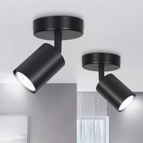 Spot Orientable Para Adosar En Techo / Pared Gu10 Bco/ng Negro