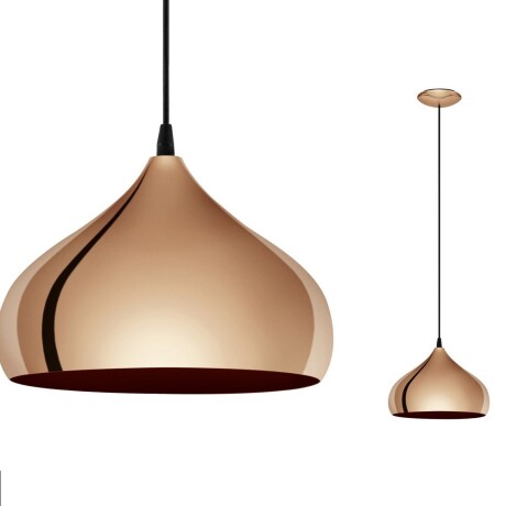 Colgante de aluminio símil cobre pantalla lisa 28cm E27 Colgante de aluminio símil cobre pantalla lisa 28cm E27