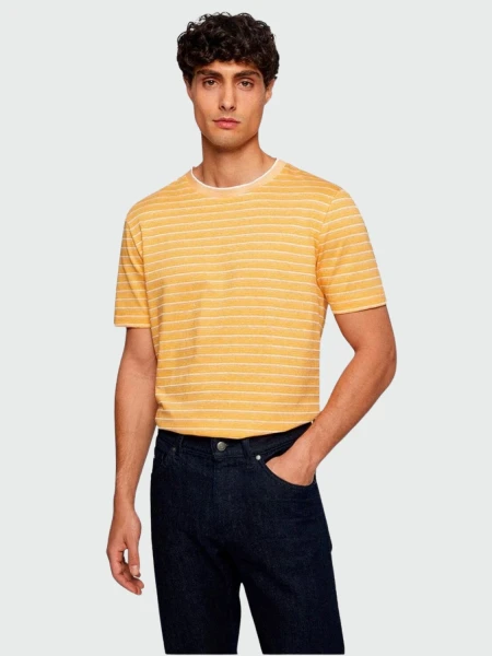 BOSS -Remera de algodón regular fit, Tiburt-301 Maiz
