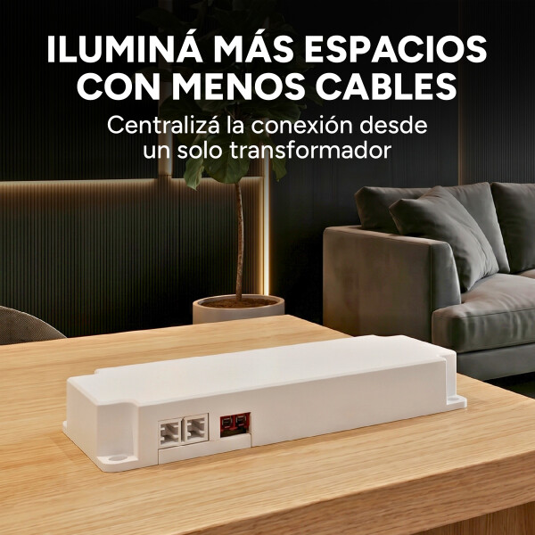 Transformador Luz Led Wpc 100w 24v Conexión Hasta 12 Luces Color Blanco