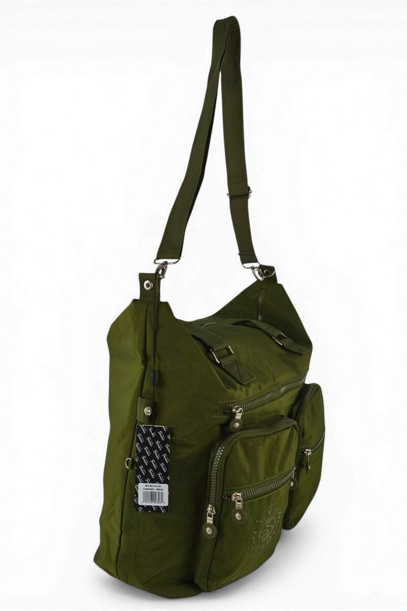 Bolso grande con bolsillos Verde